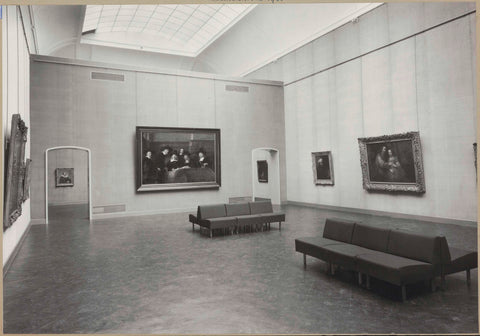 Room 221 with paintings, two passageways and benches for visitors, 1958 Canvas Print