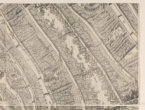 Map of Amsterdam, 1544 (eighth part), Cornelis Anthonisz., c. 1557 Canvas Print