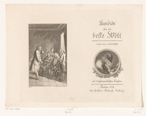 Pangloss for Candide and the Baron's Family, Daniel Nikolaus Chodowiecki, 1778 Canvas Print