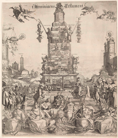 The Arminian Testament, 1618, Claes Jansz. Visscher (II), 1650 - 1684 Canvas Print