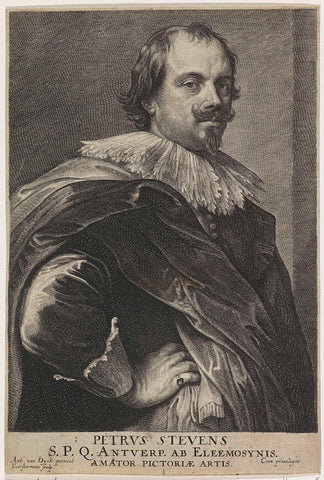 Portrait of Peeter Stevens, Lucas Vorsterman (I), 1646 - 1675 Canvas Print