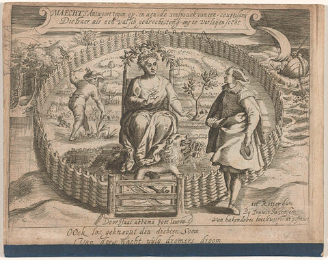 Title page of the pamphlet: Maechts antwoort tegen, op, en aen, de aenspraeck van een courtisaen / Die haer als a valsch monstrosity, tongue-very to-be-worn socht, 1617, anonymous, 1617 Canvas Print