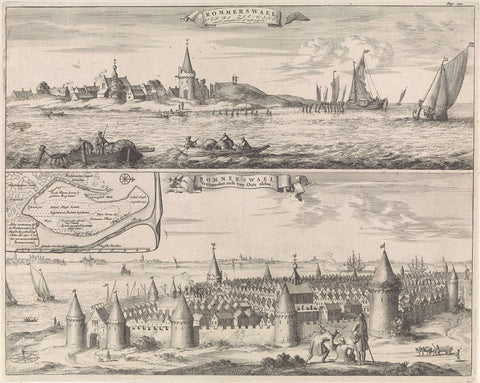 Reimerswaal in present and former times, 1634, Jan Luyken, 1696 Canvas Print