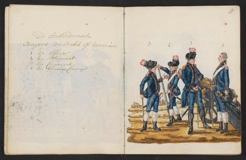 Konstabels or gunners of the Amsterdam exercise society in 1783-1787, S.G. Casten, 1795 Canvas Print