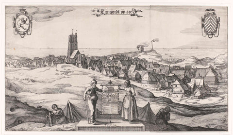 Announcement of the Lottery for a New Old Men's and Women's Home in Egmond-aan-Zee, 1615, Claes Jansz. Visscher (II), 1615 Canvas Print