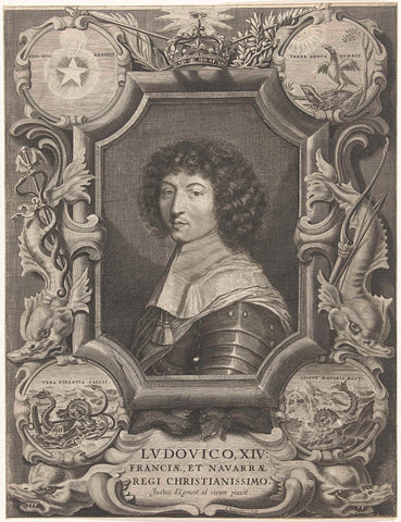 Portret van Lodewijk XIV, Jeremias Falck (attributed to), 1644 - 1646 Canvas Print