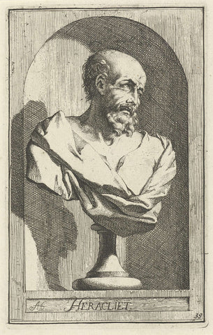 Bust of Heraclitus, Arnold Houbraken, 1710 - 1719 Canvas Print