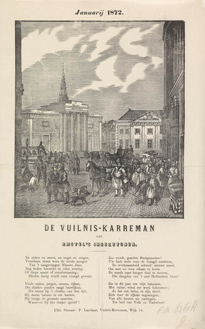 New Year's wish of the garbage men of Amsterdam for the year 1872, Dirk Wijbrand Tollenaar, 1871 - 1872 Canvas Print