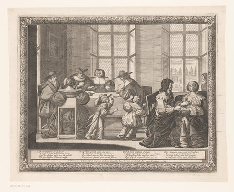 Signing of the marriage contract, Abraham Bosse, 1633 Canvas Print