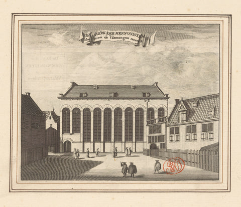 View of the Baptist Church Bij 't Lam in Amsterdam, anonymous, 1693 - 1694 Canvas Print