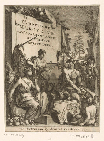 Title page for the Europic Mercury of 1717, anonymous, 1717 Canvas Print