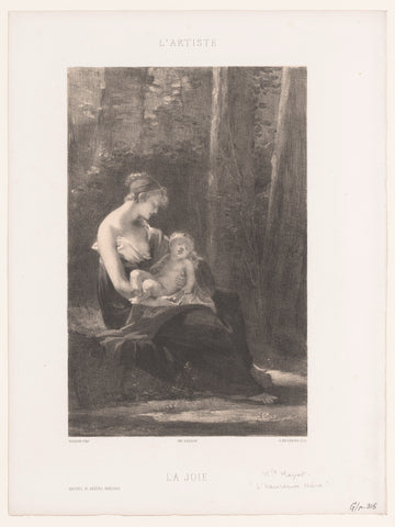 Mother with sleeping child, Georges Bellenger, 1857 - 1918 Canvas Print