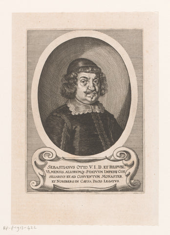 Portrait of Sebastian Otto, Matthäus Merian (I), 1652 Canvas Print