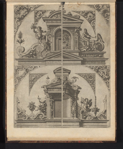 Four half gables with eight swish fillings, Johannes or Lucas van Doetechum, 1565 Canvas Print