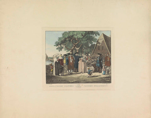 Twaalf personen in klederdracht van verschillende streken, ca. 1820-1830, Ludwig Gottlieb Portman (attributed to), 1820 - 1830 Canvas Print