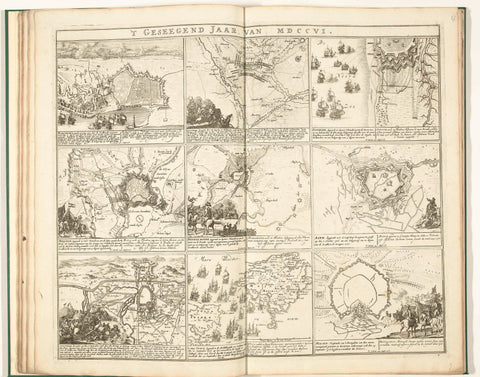 Schouwburg van den oorlog (sheet VII), 1706, Pieter Schenk (I), 1720 - 1722 Canvas Print