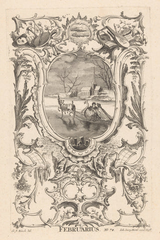 February, anonymous, 1705 - 1766 Canvas Print