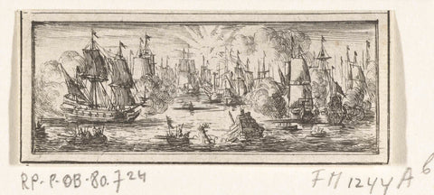 The Battle of Gibraltar, 1607, Simon Fokke (attributed to), 1722 - 1784 Canvas Print