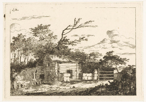 House in a closed fence yard, Louis Gabriel Moreau, 1770 - 1779 Canvas Print