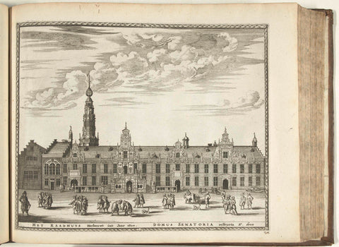 View of the town hall of Leiden, 1726, anonymous, 1726 Canvas Print