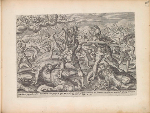 Five heavenly horsemen fight Timothy, Johannes Wierix, 1643 Canvas Print