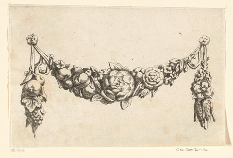 Festoon with a Pineapple in the Center, Francoys Dancx, c. 1654 - before 1677 Canvas Print