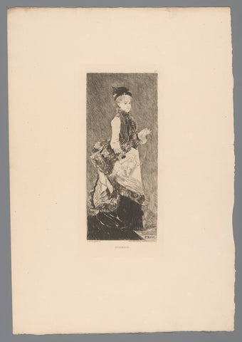 Dame met kleine hond, Ernest-Ange Duez, 1878 Canvas Print