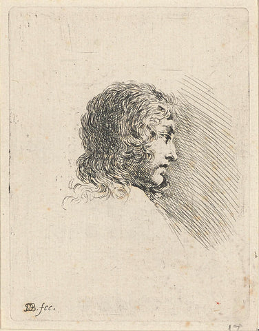 Head of a young man, in profile to the right, Stefano della Bella, 1620 - 1647 Canvas Print