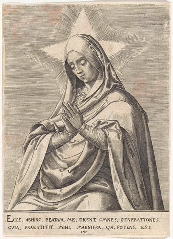 Virgin Mary, Johannes Wierix, 1559 - before 1620 Canvas Print