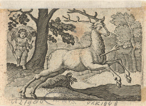 Wounded deer, Michiel le Blon, 1616 Canvas Print