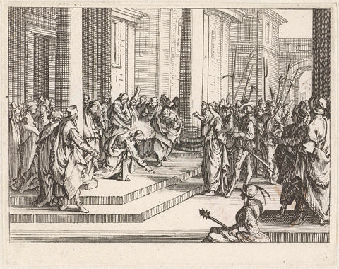 Christ and the Adulterous Woman, Jacques Callot, 1635 Canvas Print