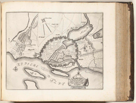 Map of Hamburg, ca. 1693-1696, anonymous, 1693 - 1696 Canvas Print