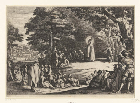 Saint Amond preaches in the forest, Jacques Callot, 1621 - 1627 Canvas Print