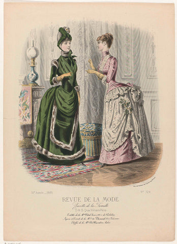 Revue de la Mode, Gazette de la Famille, Dimanche 15 novembre 1885, 14e Année, No. 724: Toilettes de la M.on Vidal (...), A. Chaillot, 1885 Canvas Print