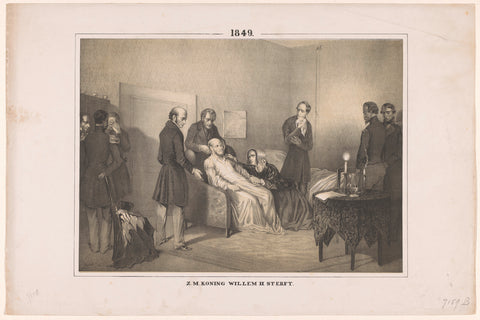 Death of King William II, 1849, anonymous, 1853 - 1855 Canvas Print