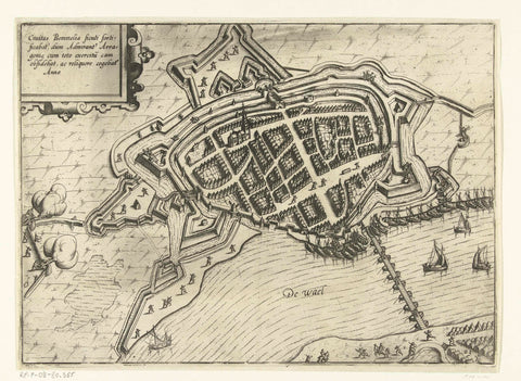 Map of Bommel, 1599, anonymous, 1612 Canvas Print