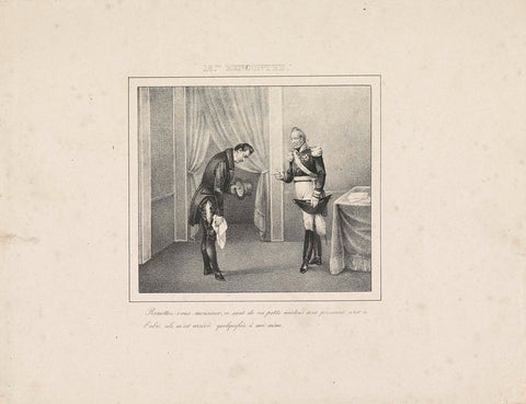 King William I reassures a man with torn trousers, 1829, Jean-Louis Van Hemelryck, 1829 Canvas Print