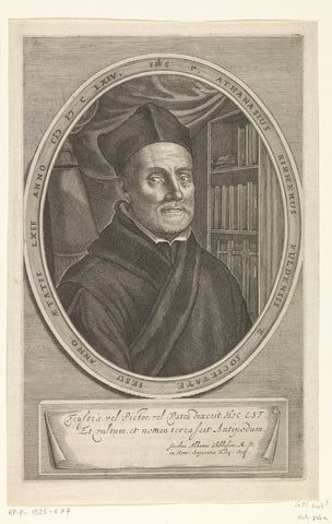 Portrait of Athanasius Kircher at the age of 62, Cornelis Bloemaert (II), 1664 Canvas Print