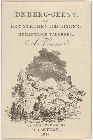 Title page for De berggeest of het steenen bruidsbed, by A. Cramer, Amsterdam, 1815, Hermanus Fock, 1815 Canvas Print