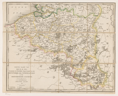 New map of Belgium; containing the Southern Department of the Kingdom of the Netherlands and the Grand Duchy of Luxembourg, C. van Baarsel and Son, 1815 Canvas Print