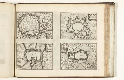 Maps of Fribourg, Benfeld, Haguenau and Stollhofen, 1726, anonymous, 1726 Canvas Print