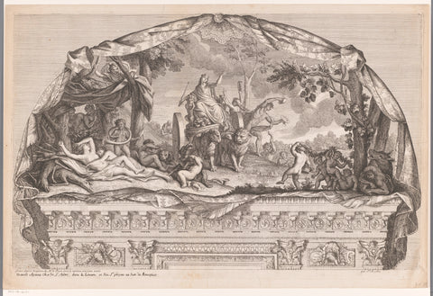 Cybele on victory cart pulled by lions, Augustin Jacques Renard de Saint-André, 1695 Canvas Print