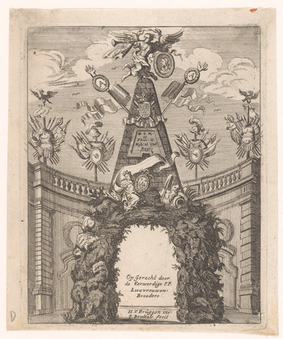 Triumphal Gate erected by the Jesuits on the Meir, Gaspar Bouttats, in or before 1685 Canvas Print