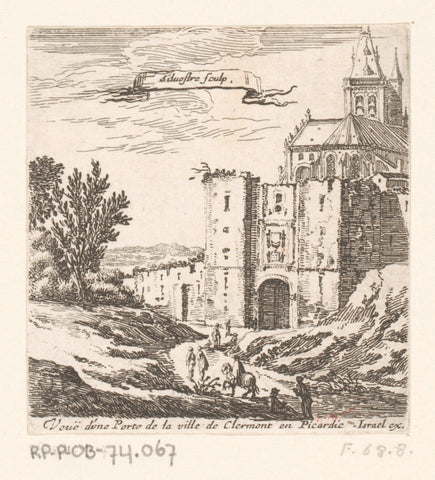 View of a city gate of Clermont, Israel Silvestre, 1656 Canvas Print