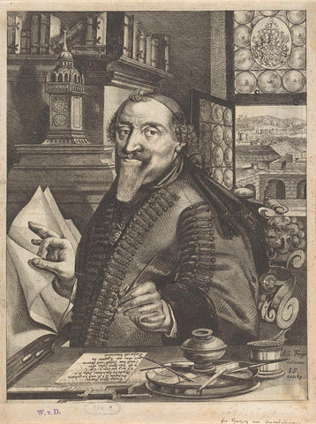 Portrait of August von Braunschweig-Lüneburg, Duke of Braunschweig-Wolfenbüttel, in his study, Jonas Suyderhoef, c. 1646 Canvas Print