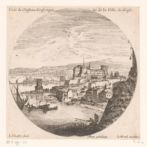 View of Castel Nuovo, Israel Silvestre, 1648 Canvas Print