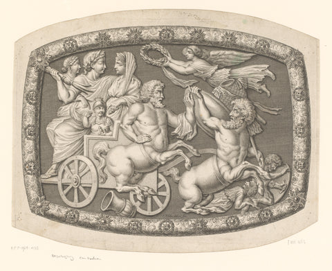 Onyx with a Roman float and two centaurs, Simon Fokke, 1765 - 1767 Canvas Print