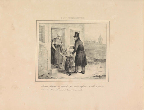 King William I brings a girl home, 1829, Jean-Louis Van Hemelryck, 1829 Canvas Print