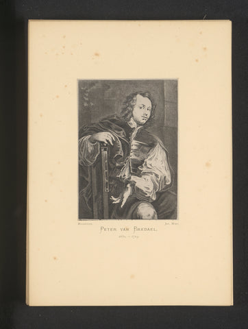 Reproduction of an engraving of a portrait of Peeter van Bedael by Conrad Lauwers, Joseph Maes, c. 1872 - in or before 1877 Canvas Print