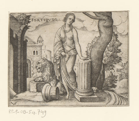 Power (Fortitudo), Virgil solis, 1524 - 1562 Canvas Print
